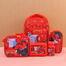 5 in 1 School Bag Includes lunch bag, 14 inch School Bags, water bottle & pencil case in box packing (1 Set / Mix Color)) the24kgal