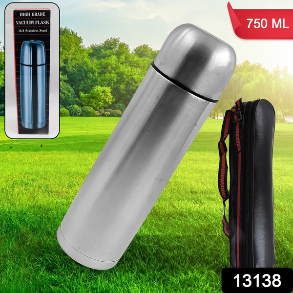Vacuum Flask With Cover, 18/8 Stainless Steel | Hot and Cold Water Bottle with Push-Down Lid | Double Walled Stainless Steel Bottle for Travel, Home, Office, School, Picnic (750 ML) the24kgal