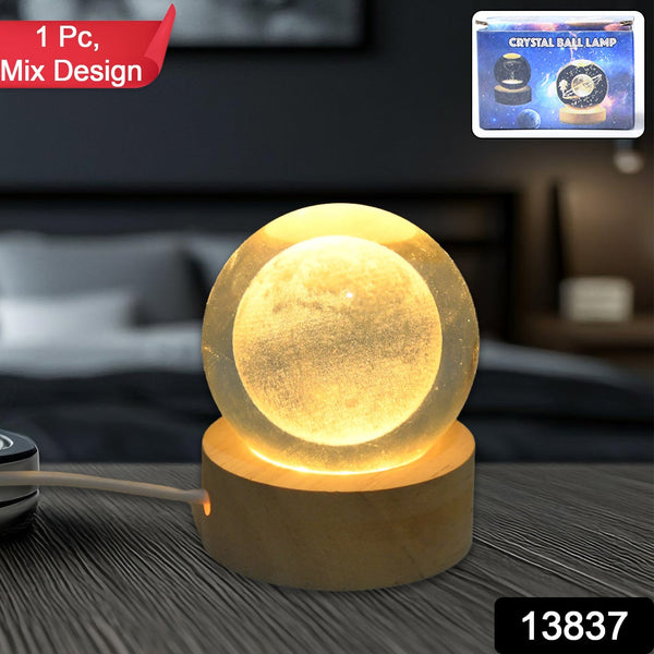 3D Crystal Ball lamps With Base (1 Pc / Mix Design) the24kgal