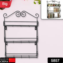 Big Wall Mounted Iron Wall Shelf with 3 Storage Racks for Kitchen, Pantry, Cabinet, Counter top or Free Standing, Rack Holder for Kitchen the24kgal