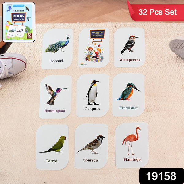 KidKraft Early Learner Educational Flashcards – 32 Birds the24kgal