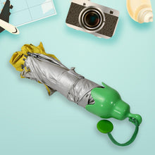 Vegetable shaped Folding Umbrella, Plastic Case Creative Fashion Folding Mini Sun Shade Rain Umbrella, Unique Umbrella, Sun & UV Protection, Cute Design (1 Pc) the24kgal