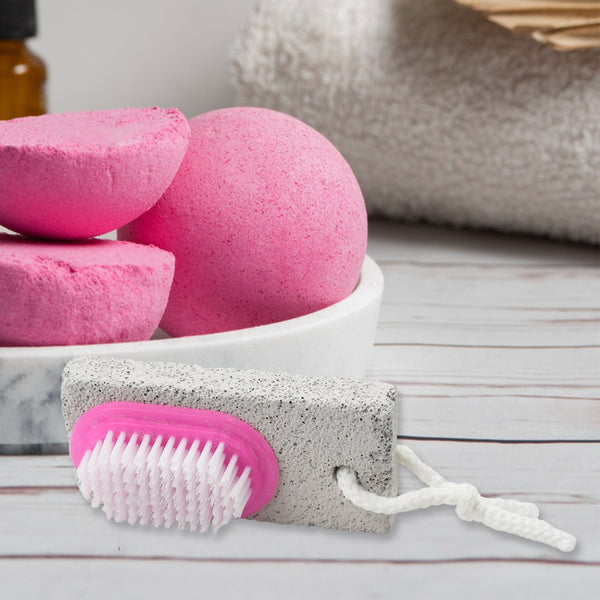 Hand and Foot Brush with pumice stone to Remove Dead Skin & Callus Stone Foot Scrubber Pedicure Brush For Dead Skin the24kgal