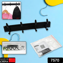 Extra Long 4-Hook Wall Coat Hanger with Eco Adhesive the24kgal