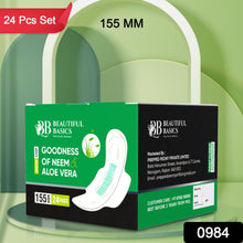 Sanitary Pantyliner with Neem & Aloe Vera, Ultra Thin, PH Balanced, Antibacterial (24 Pads, 155mm) the24kgal