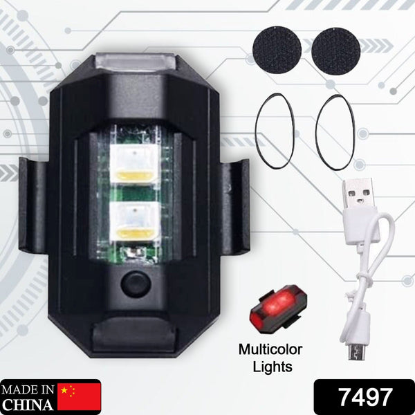 Mini LED Strobe Lights, Waterproof Lights, Lightweight RGB LED Lights Drone Strobe Lights Veicle Anti-Collision Strobe Light Bike Motocycle Lights USB Recharge  Multi-colors the24kgal