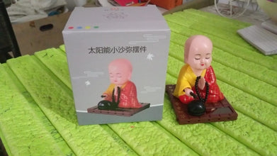 Solar Powered Sitting Buddha Statue,  Moving Head and Hand (1 Pc / Medium) the24kgal