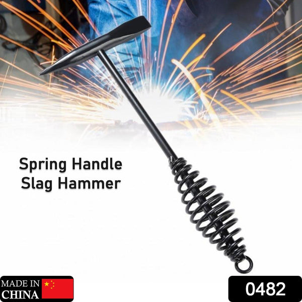 Welding Slag Removal Hammer with Coil Spring Handle | Heavy Duty Chipping Tool for Slag & Spatter Cleaning (1 Pc) the24kgal