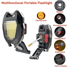 Triangular Camping Flashlight with Lighter – 6 Modes, 3 Colors, Waterproof, Magnetic Keychain the24kgal