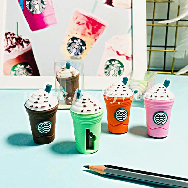 2In1 3D Cute Coffee Or Ice cream Shape sharpner Like Rotary Manual Pencil Sharpener for Kids  Ice Cream Style Office School Supplies, Back to School Gift for Students,Kids Educational Stationary kit, B'Day Return Gift (1 Pc) the24kgal