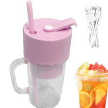 2 In1 Portable Crusher Juicer With Handle & Straw for Smoothie Sipper USB Rechargeable (340 ml) 6 Stainless Steel Blades Compact Juicer Mixer, Juicer Portable Fresh Juice Blender Portable Electric Juicer ( 340 ML ) the24kgal
