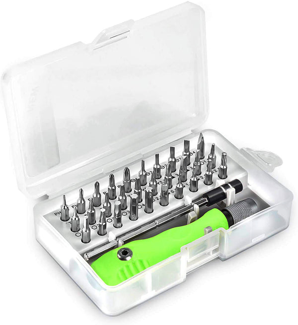 32 in 1 Mini Screwdriver Bits Set with Magnetic Flexible Extension Rod the24kgal