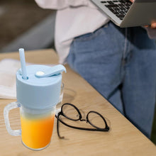 2 In1 Portable Crusher Juicer With Handle & Straw for Smoothie Sipper USB Rechargeable (340 ml) 6 Stainless Steel Blades Compact Juicer Mixer, Juicer Portable Fresh Juice Blender Portable Electric Juicer ( 340 ML ) the24kgal