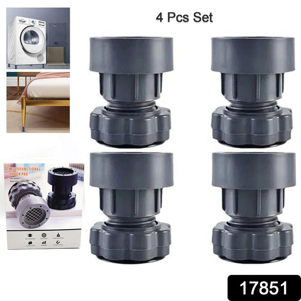 Plastic Washing Machine Vibration Feet , Adjustable Highly Non-Slip Support Anti Vibration Walk  Shock Absorber Noise Cancelling Furniture Lifting Base (4 Pcs Set) the24kgal