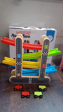 Car Racer Track Play set Wooden Click Clack Toys With 4 Mini Racers (1 Set) the24kgal
