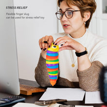 3D Rainbow Color Plastic Slug Fidget Toys, Stress Relieving Toy, Sensory Slug Toy for Boys and Girls, Finger slug Toy, for Autistic, Caterpillar Fidget Toys Stress Relief Gifts for Toddlers Kids Adults  (1 Pc) the24kgal