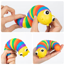 3D Rainbow Color Plastic Slug Fidget Toys, Stress Relieving Toy, Sensory Slug Toy for Boys and Girls, Finger slug Toy, for Autistic, Caterpillar Fidget Toys Stress Relief Gifts for Toddlers Kids Adults  (1 Pc) the24kgal