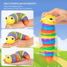 3D Rainbow Color Plastic Slug Fidget Toys, Stress Relieving Toy, Sensory Slug Toy for Boys and Girls, Finger slug Toy, for Autistic, Caterpillar Fidget Toys Stress Relief Gifts for Toddlers Kids Adults  (1 Pc) the24kgal