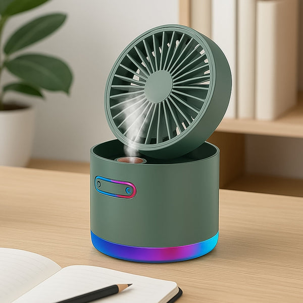 Mini Desktop Cooling Fan with Humidifier Spray the24kgal