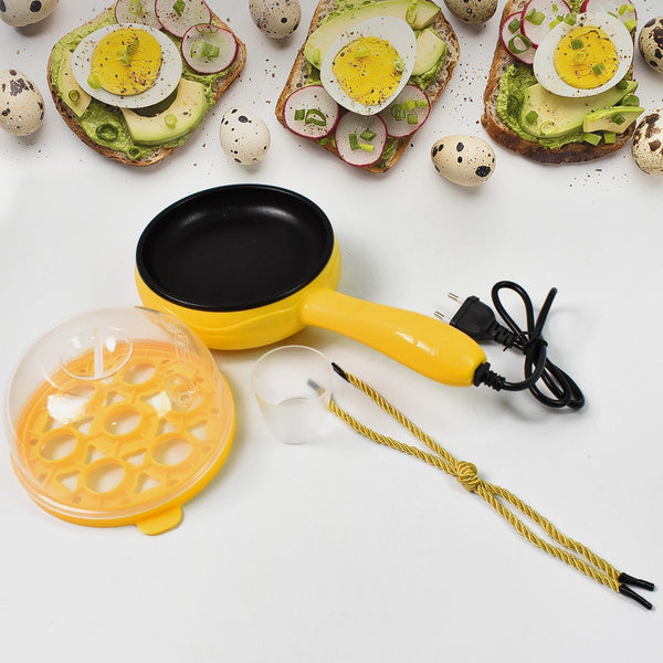 Multi functional Electric 2 in 1 Egg Frying Pan with Egg Boiler Machine Measuring Cup with Handle the24kgal