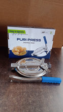 PURI PRESS MAKER - STAINLESS STEEL PURI MAKER PRESS MACHINE - ROTI CHAPATI PRESSER FOR HOME -KHAKHRA- PURI MAKER PRESS MACHINE WITH HANDLE, MANUAL PURI MAKER (MEDIUM) the24kgal