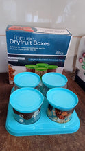 Airtight Container Jar 4 Pc Set With Stylish Tray for Kitchen Unbreakable Jar Set for Multipurpose Storage ( Mukhwas Dani ) the24kgal