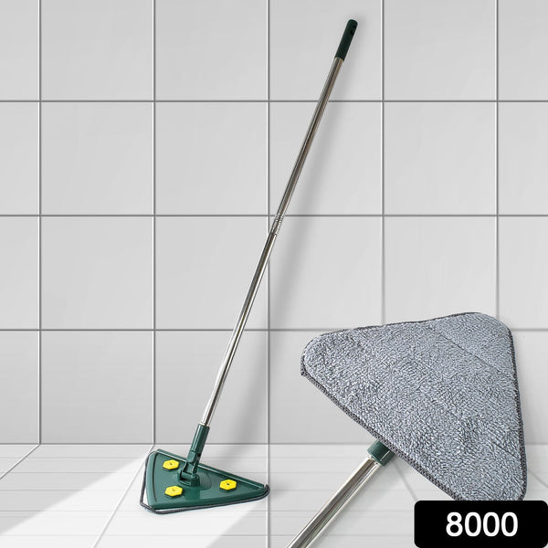 2-in-1 Extendable Triangle Mop – Retractable, 360° Rotating, Telescopic & Reusable Mop Heads (1 Pc) the24kgal