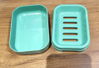 Premium Quality Rectangular Aqua Green Plastic Soap Case (1 Pc) the24kgal