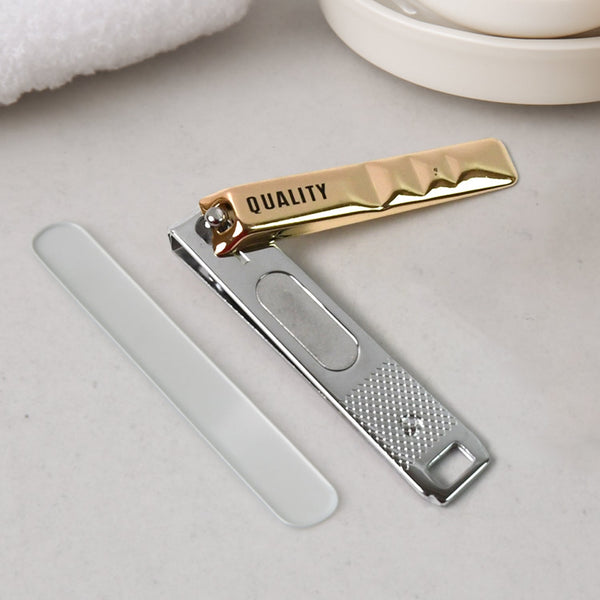 Cute Nail Clipper with Nail Catcher, Nail File - Stainless Steel (1 Pc) the24kgal