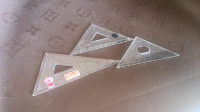 Transparent Plastic Set Square Ruler Kit (3 Pc) the24kgal
