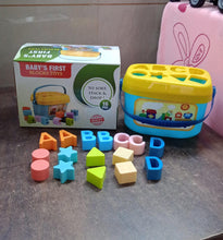 Baby First Block Set for Kids Non-Toxic Abcd Geometric Shape Sorting & Stacking Toy (1 Set) the24kgal