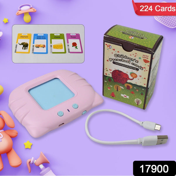 Preschool Learning Toys Flash Cards for Small Kids Educational Toys English Words Learning Machine for Kids with 224 Words, Birthday Gift for Kids Intelligent Electric Kids Language Card (1 Set) the24kgal