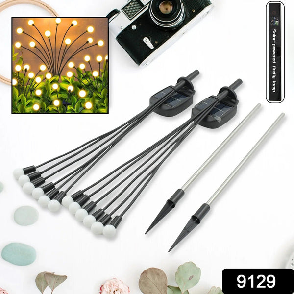 Solar Firefly Lights for Garden Decor (2 Pc, 12 LED Warm) the24kgal