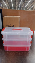 3-Layer Multi-Purpose Transparent Plastic Storage Carry Box with Handle the24kgal