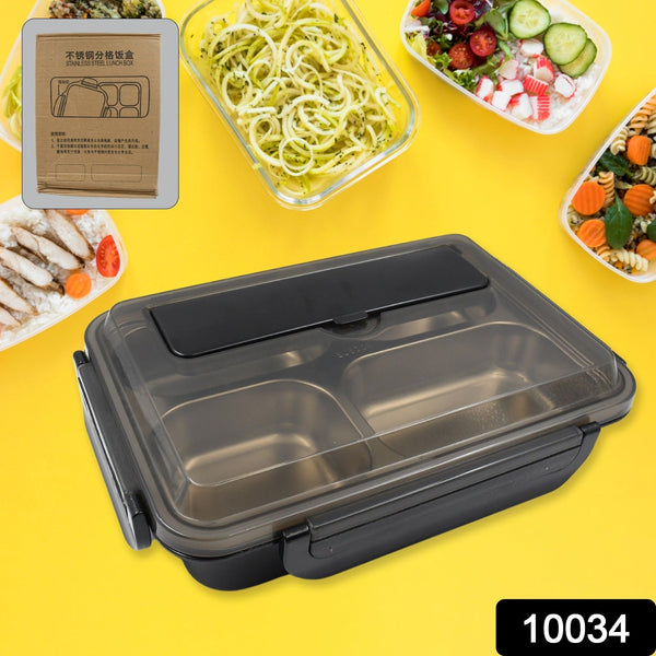 4 Compartment Insulated Lunch Box Stainless Steel |Tiffin Box for Boys, Girls, School & Office Men for Microwave & Dishwasher & Freezer Safe Adult Children Food Container (1 Pc) the24kgal
