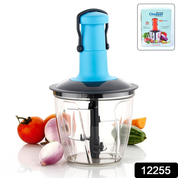 6 Blades Manual Hand-Press Vegetable Chopper (1100 ML / Mix Color) the24kgal
