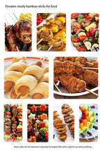 Natural Bamboo Wooden Skewers / BBQ Sticks for Barbeque and Grilling the24kgal