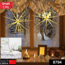 3D Gold Star Hanging Decoration Star, Acrylic Look  Hanging Luminous Star for Windows, Home, Garden Festive Embellishments for Holiday Parties Weddings Birthday Home Decoration (Small) the24kgal