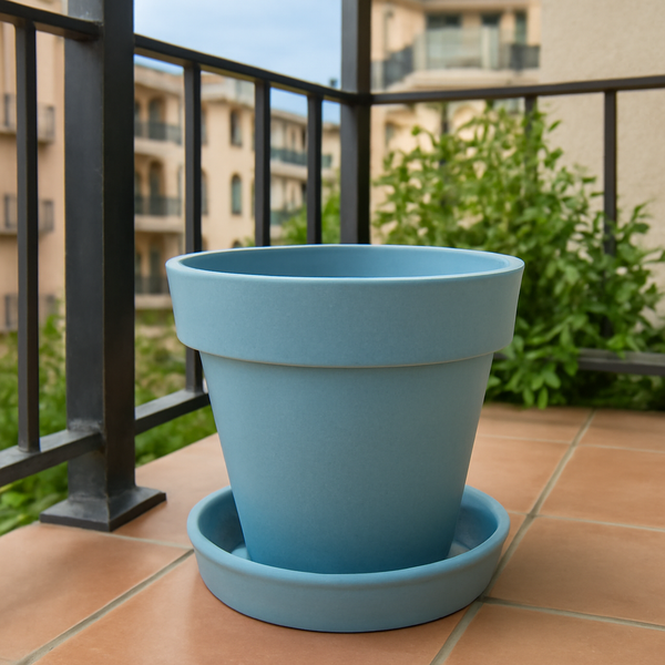 Heavy Plastic Flower pots With Tray (1 Pc) the24kgal