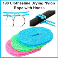 Clothesline Drying Nylon Rope with Hooks the24kgal