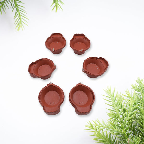 Water Sensor Diyas for Diwali Decoration | Diyas for Home Decoration| Diwali Decoration Items for Home Decor Diyas | Diwali LED Diyas Candle with Water Sensing Technology E-Diya (6Pc Set) the24kgal