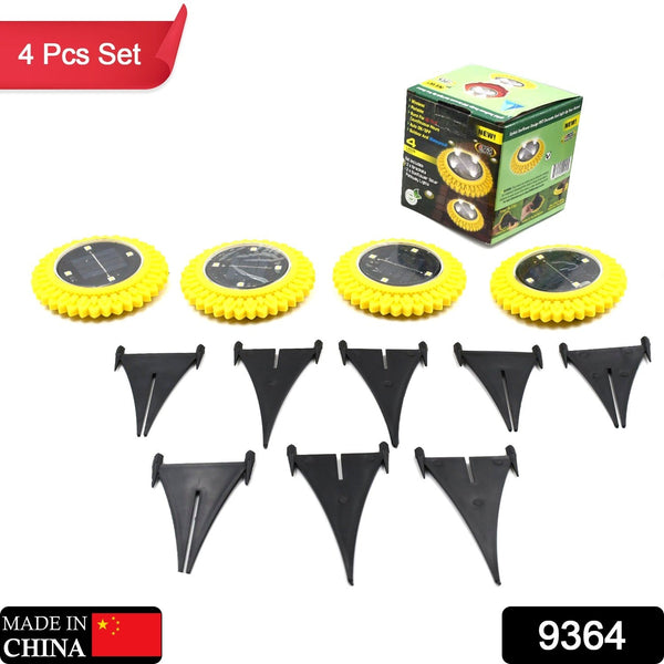 4 Pack Solar Ground Lights, LED Solar Powered Disk Lights Outdoor Waterproof Garden Landscape Lighting for Yard Deck Lawn Pathway Walkway Balcony Decoration the24kgal