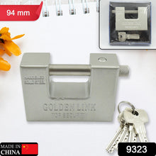 94mm Stainless Steel Padlock: Rectangular, Hardened Steel, 5 Keys the24kgal