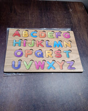 Wooden Puzzle Board ABC Letters Shapes Educational Learning Toys (1 Set) the24kgal