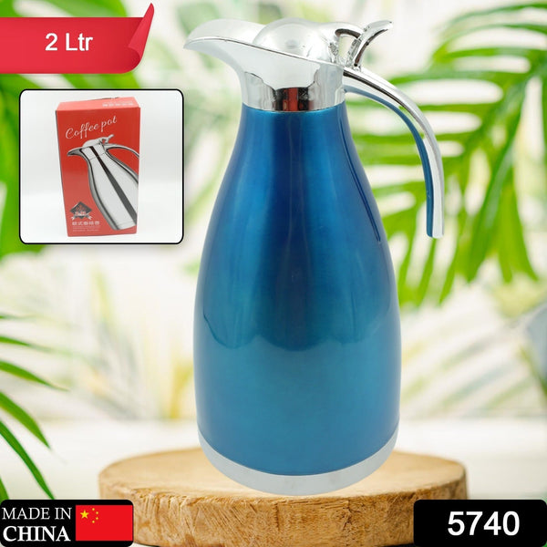 Vacuum Insulated Kettle Jug, Vacuum Insulated Thermos Kettle Jug Insulated Vacuum Flask, Vacuum Kettle Jug Stainless Steel For Milk ,Tea ,Beverage Home Office Travel Coffee (2 Ltr / 1Pc) the24kgal