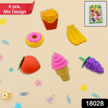 3D Food Fancy & Colorful Erasers – Cute Novelty Eraser Set for Kids & School Prize (1 Set / Mix Design & Color) the24kgal