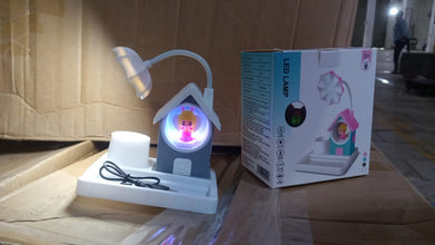 Cute Lovely Cartoon & Home Design With Plastic Base LED Desk Light, Multi Color Changes (1 Pc) the24kgal