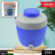 Insulated Water Jug, Insulated Plastic Water Jug with a Sturdy Handle, Water Jug Camper with Tap Plastic Insulated Water Storage Cool Water Storage for Home & Travelling (6000 ML) the24kgal