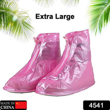 4541 Plastic Shoes Cover Reusable Anti-Slip Boots Zippered Overshoes Covers Pink, Transparent Waterproof Snow Rain Boots for Kids/Adult Shoes, for Rainy Season (XL Size1 Pairs) the24kgal