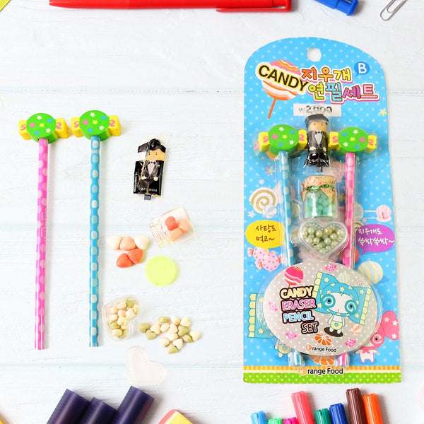 Fun Candy Design Pencil Set with Accessories (1 Set / Mix Design) the24kgal